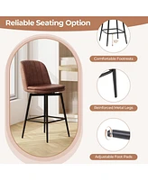 Slickblue 27 Inch Swivel Bar Stool Set of 2 Counter Height Chair with Padded Seat-Black and Brown
