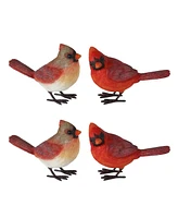 Slickblue Festive Cardinal Statue, Festive Home Decor (Set of 4)