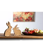 Slickblue Wicker Rabbit Decor (Set of 2)