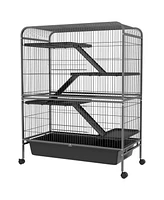 PawHut 53.5"H Small Animal Cage 5-Level Metal Ferret or Rabbits Cage