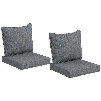 Outsunny 4 Outdoor Chair Cushions with Seat & Backrest, 24" x 24",