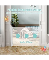 Sugift 33 Inch Tall Retractable Mesh Safety Gate for Indoor and Outdoor Use