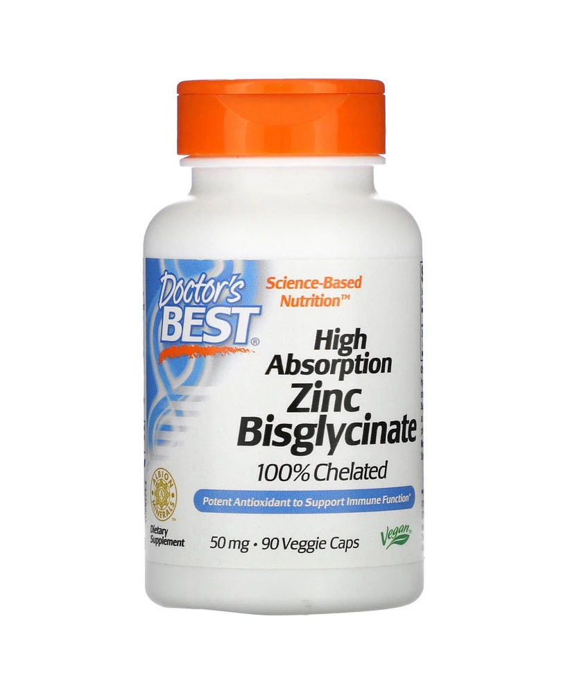 Doctor's Best High Absorption Zinc Bisglycinate 100% Chelated 50 mg