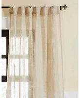 Ihi Home Atlantic Linen Sheer Curtain Panel - with Rod Pocket and Hidden Back Tabs