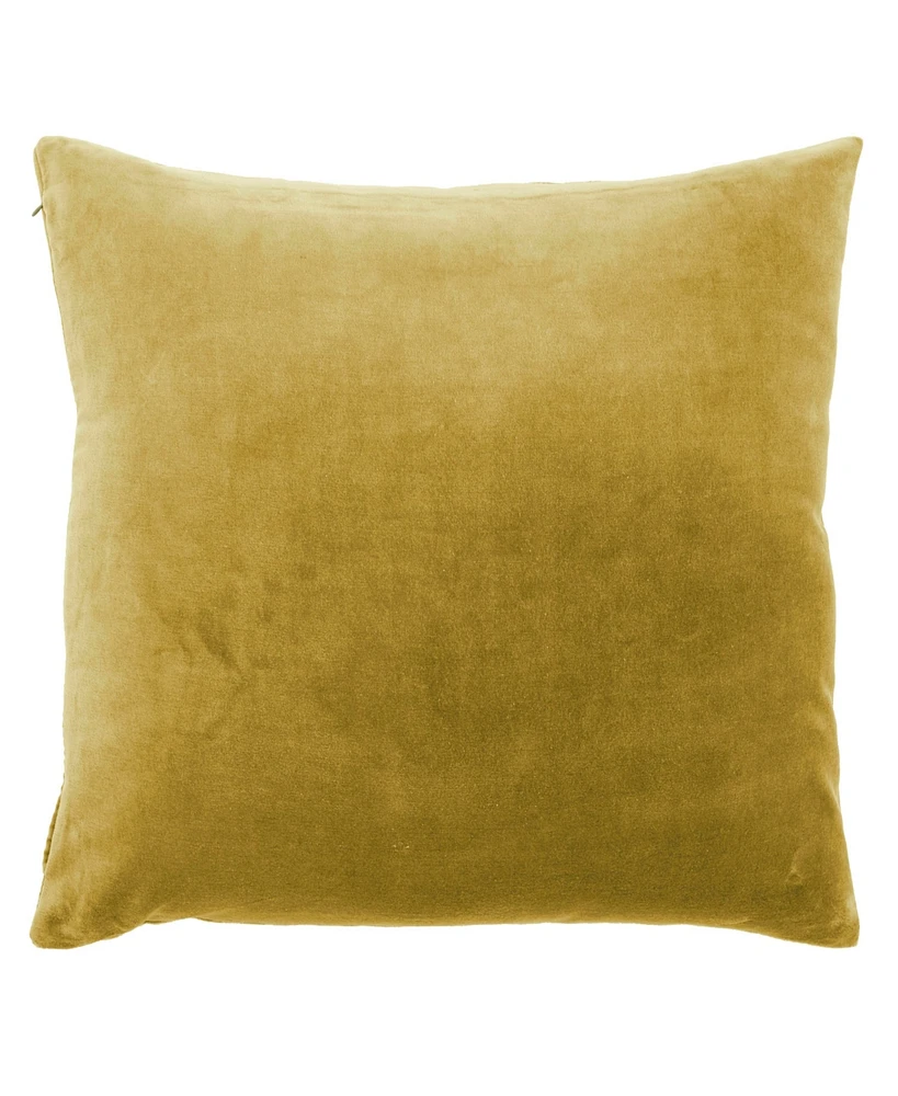 Ihi Home Solid Velvet Pillow Front and Back Velvet, 22"Sq