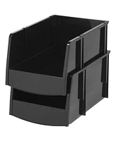 Iris Usa Pack Jumbo Plastic Open Front Stackable Storage Bin