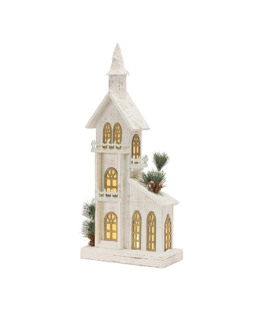 Slickblue Led Lighted Winter Church Display for Festive Holiday Decor