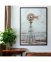 Slickblue Framed Windmill Canvas Print