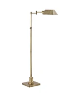 Jenson Traditional Farmhouse Metal Adjustable Pharmacy Floor Lamp Swing Arm 54" Tall Aged Brass Metal Shade Standing Pole Light for Living Room R