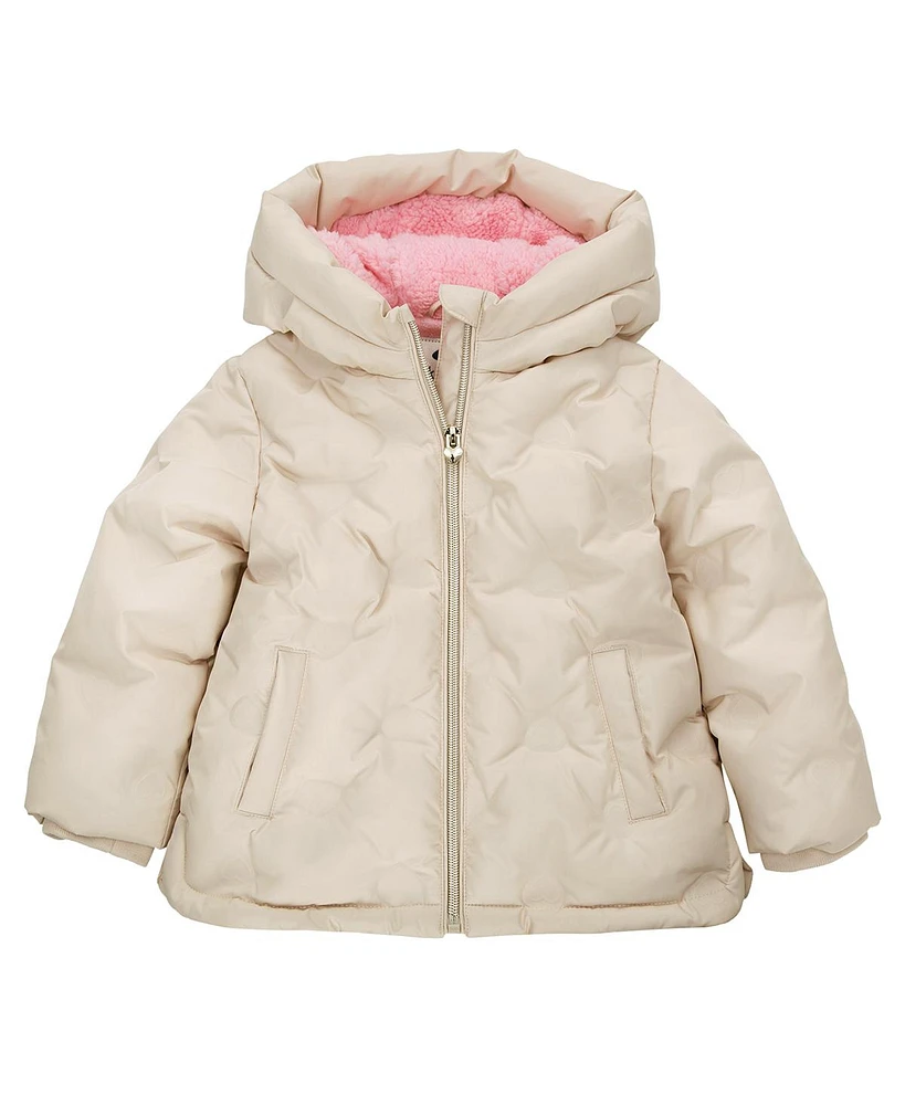 Rokka&Rolla Toddler Girls Fleece Lined Heart Puffer Jacket 2T-5T