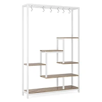 Tribesigns Plant stand 5 levels, 180 cm high indoor plant stand, metal flower shelf with 10 S-hanging hooks, flower stand for multiple plants, bonsai