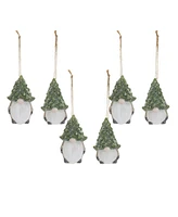 Slickblue Terra Cotta Gnome With Pine Tree Hat Ornament (Set of 6)