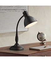 360 Lighting Breck Traditional Adjustable Desk Table Lamp 17" High Dark Bronze Brown Metal Flexible Gooseneck Arm for Living Room Bedroom House Bedsid