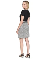 Karl Lagerfeld Paris Women's Tweed-Skirt Sheath Dress