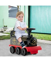 Slickblue 6V Electric Kids Ride On Car Toy Train with 16 Pieces Tracks