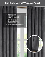Colt Room Darkening Velvet Curtain Panel Pair, 37"W x 63"L