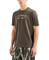 A|X Armani Exchange Men's Short Sleeve Crewneck Camo Logo T-Shirt