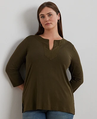 Lauren Ralph Plus 3/4-Sleeve Tunic