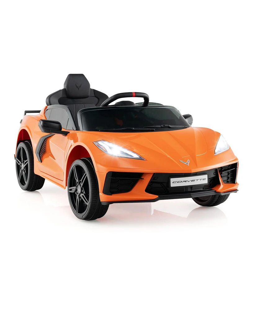 Slickblue 12V Electric Kids Ride On Car Licensed Chevrolet Corvette C8 with Remote Control Ages 3+ Years Old