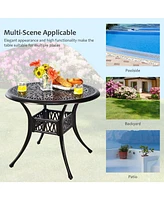 Sugift 36 Inch Patio Round Dining Bistro Table with Umbrella Hole