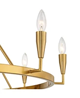 Possini Euro Design Covey Gold Ring Chandelier Lighting 36" Wide Modern Tapering Candles 8-Light Fixture for Dining Room House Home Foyer Kitchen Isla