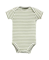 Touched by Nature Baby Boys Organic Cotton Bodysuits, Happy Veggies