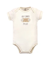 Touched by Nature Baby Girls and Boys Pizza Bodysuits, Pack of 5