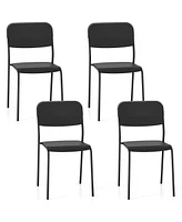 Slickblue Modern Dining Chairs Set of 4 with Tilted Backrest and Sturdy Metal Legs