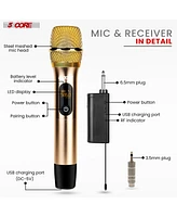 5 Core Wireless Microphones Pair Uhf Professional Handheld Microfonos Inalambricos Dual Cordless Mic System for Karaoke Singing Wedding Dj Party Speec