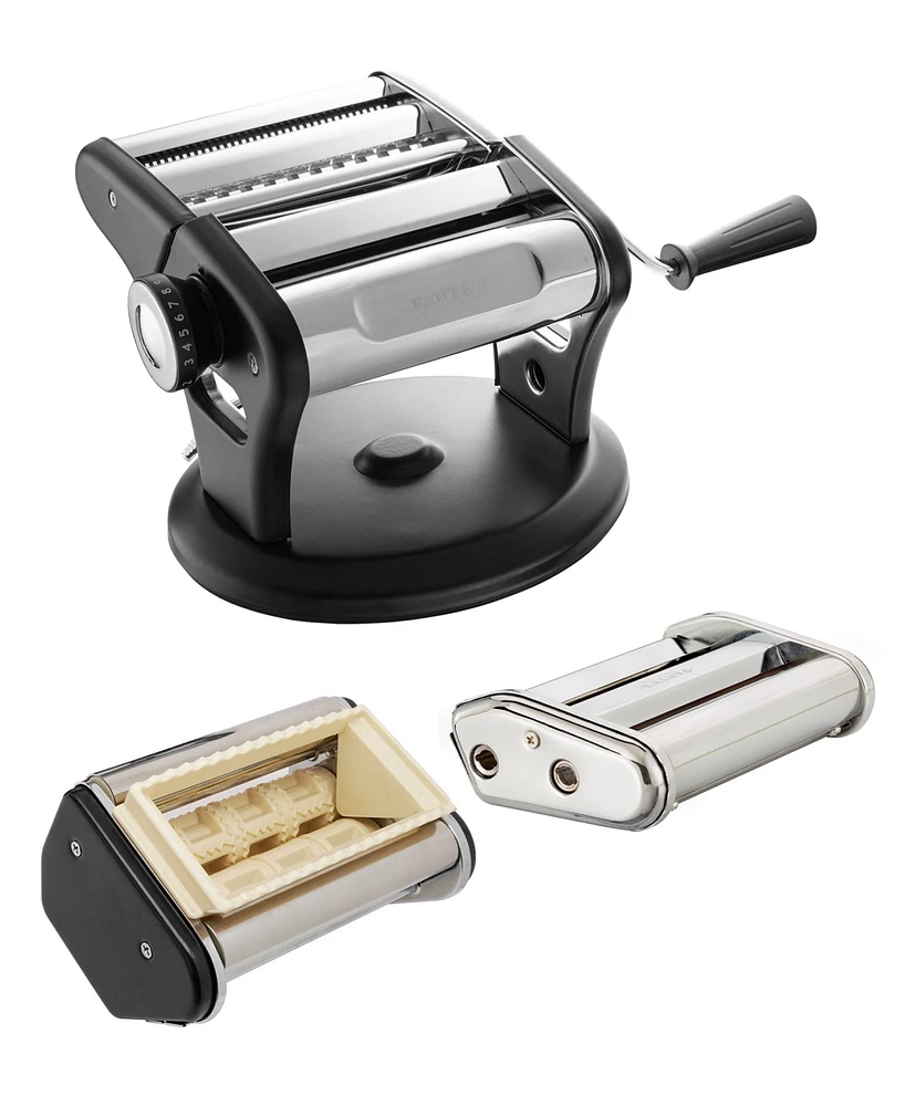 Fante's 4 Pc Pasta Machine with Spaghetti/Fettuccine, Ravioli and Lasagna Attachments