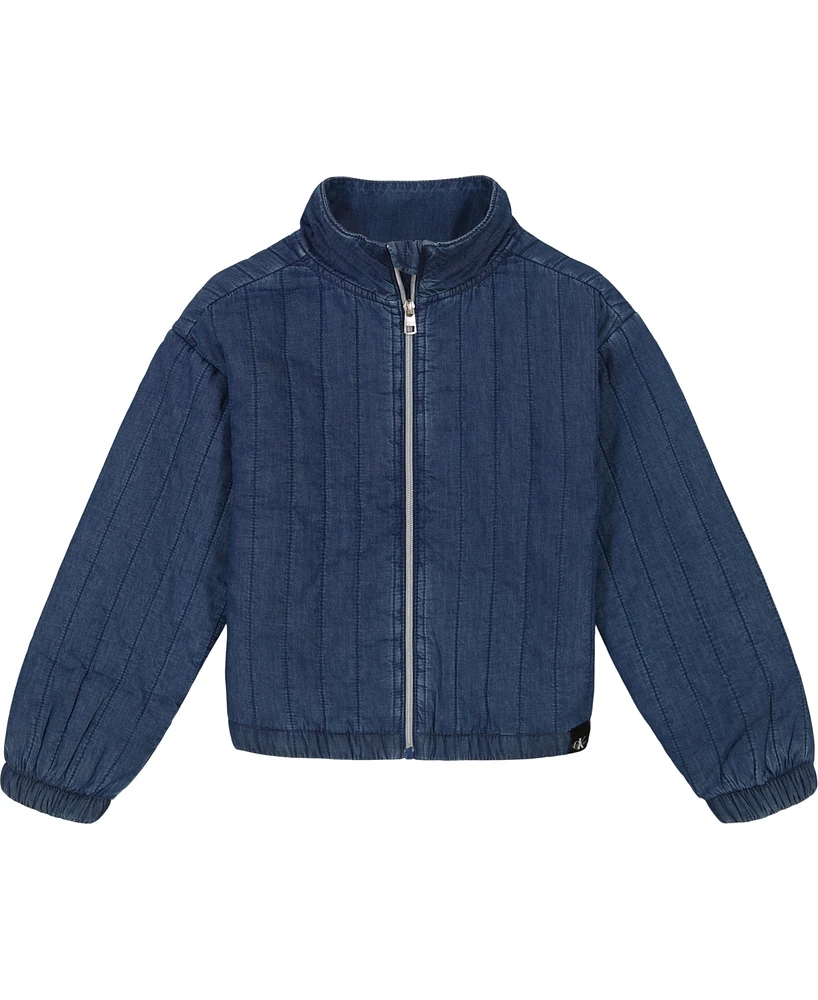 Calvin Klein Big Girls Padded Denim Jacket