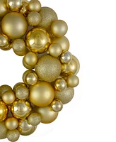 Northlight Vegas Gold 3-Finish Shatterproof Ball Christmas Wreath