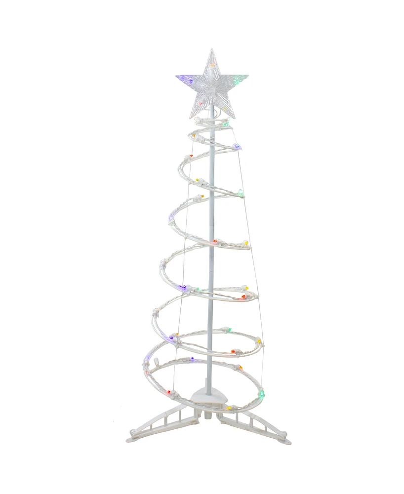 Northlight 3ft Led Spiral Cone Tree Multi Lights