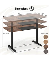 Slickblue 55 Inch Electric Height Adjustable Office Desk with Hook