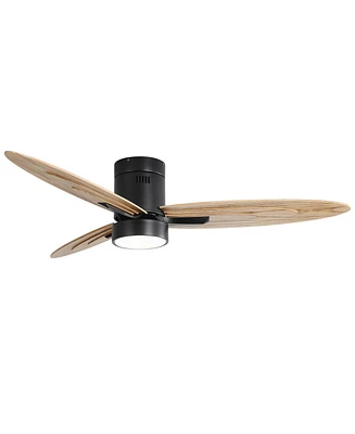 Sofucor 56" Ceiling Fan with Lights & Remote, Flush Mount, Low Profile, Reversible, Dimmable