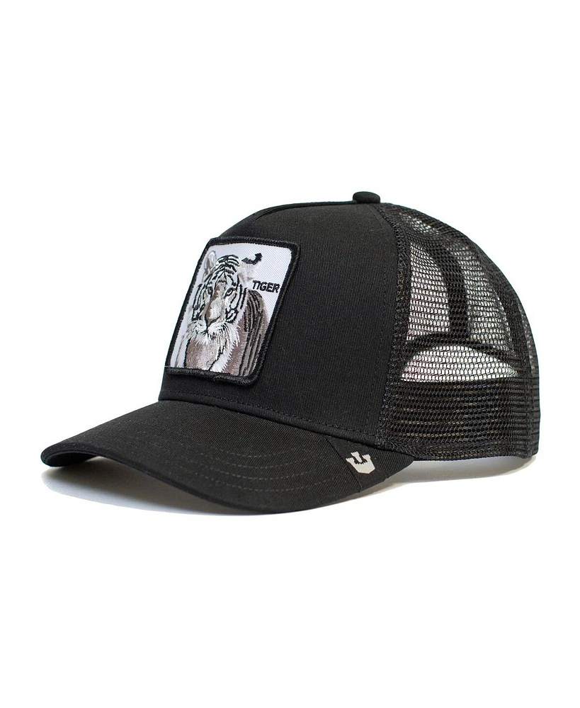 Goorin Bros. Men's Black White Tiger Trucker Adjustable Hat