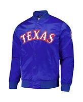 Pro Standard Men's Royal Texas Rangers Wordmark Satin Full-Snap Jacket