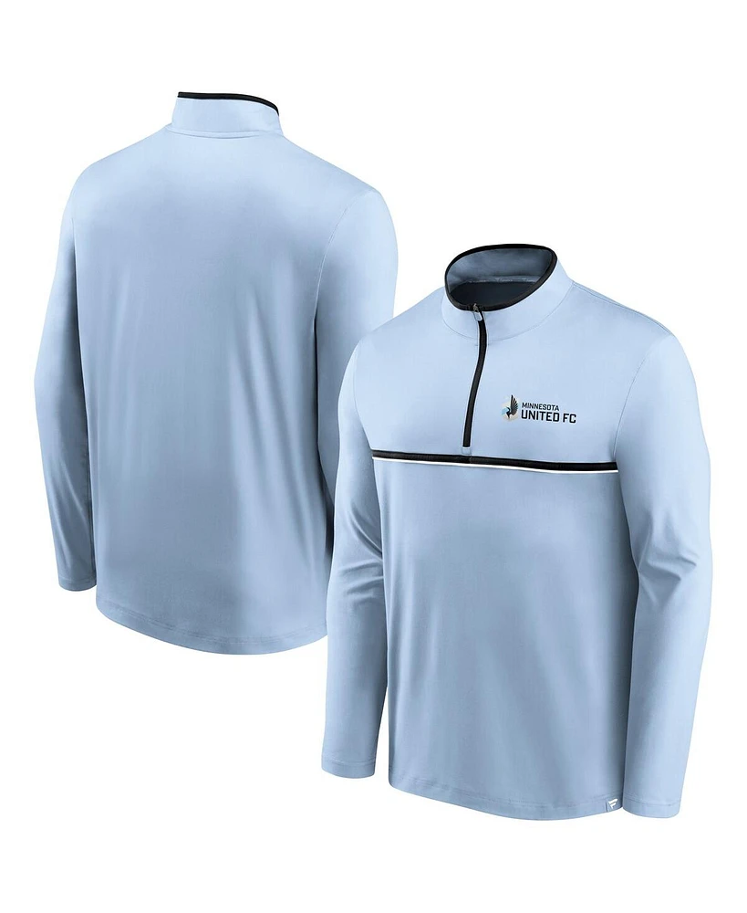 Fanatics Men's Light Blue Minnesota United Fc Lineup Quarter-Zip Jacket