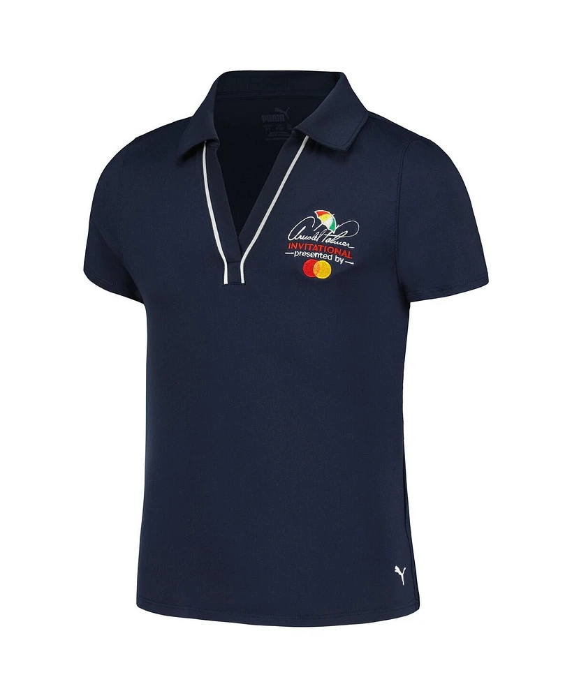 Puma Big Boys and Girls Navy Arnold Palmer Invitational Piped Cloudspun V-Neck Polo
