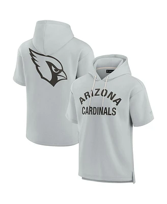 Fanatics Men's and Women's Gray Arizona Cardinals Elements Super Soft Fleece Short Sleeve Pullover Hoodie