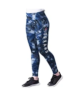 Msx by Michael Strahan Women's Navy Houston Texans Aubrey Tie-Dye Leggings