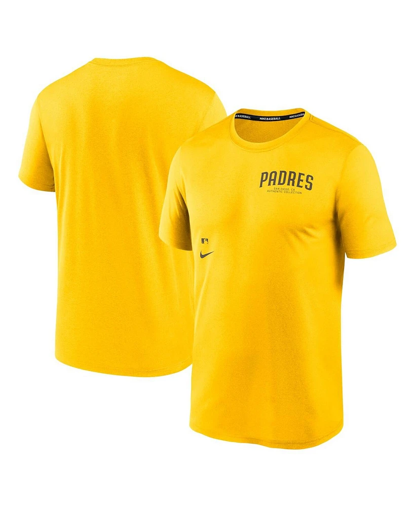 Nike Men's Gold San Diego Padres Authentic Collection Early Work Tri-Blend Performance T-Shirt