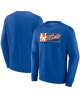 Fanatics Men's Royal New York Mets Focus Fleece Pullover Sweatshirt