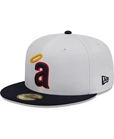 New Era Men's White/Navy California Angels Optic 59FIFTY Fitted Hat