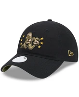 New Era Women's Black Oakland Athletics 2024-Armed Forces Day 9TWENTY Adjustable Hat