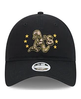 New Era Women's Black Oakland Athletics 2024-Armed Forces Day 9TWENTY Adjustable Hat