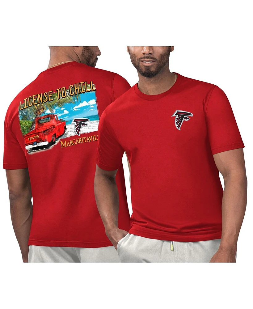 Margaritaville Men's Red Atlanta Falcons Licensed to Chill T-Shirt