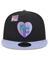 New Era Men's Black/Purple Kansas City Monarchs Grape Big League Chew Flavor Pack 9FIFTY Snapback Hat