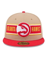 New Era Men's Tan/Red Atlanta Hawks 2024 Nba Draft 59FIFTY Hat