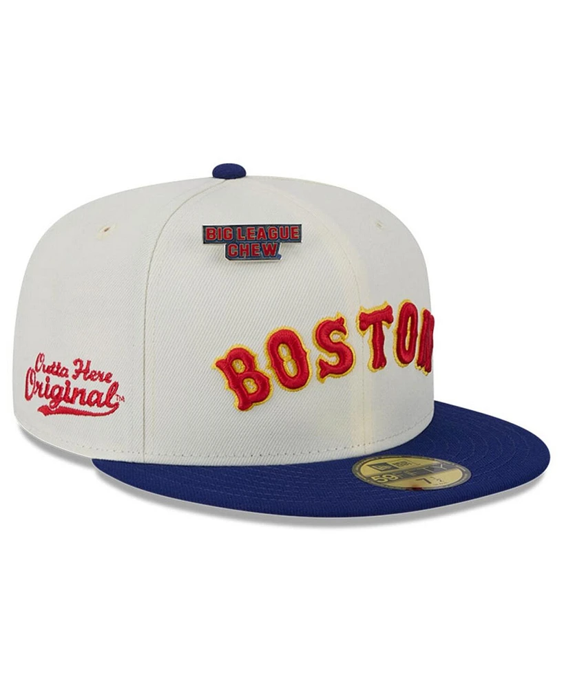 New Era Men's White Boston Red Sox Big League Chew Original 59FIFTY Fitted Hat